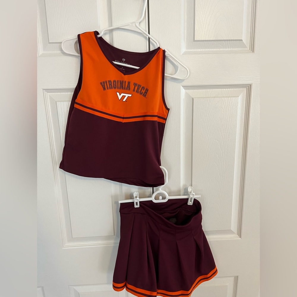 VT Virginia Tech cheerleader two piece dress tank girls size Large